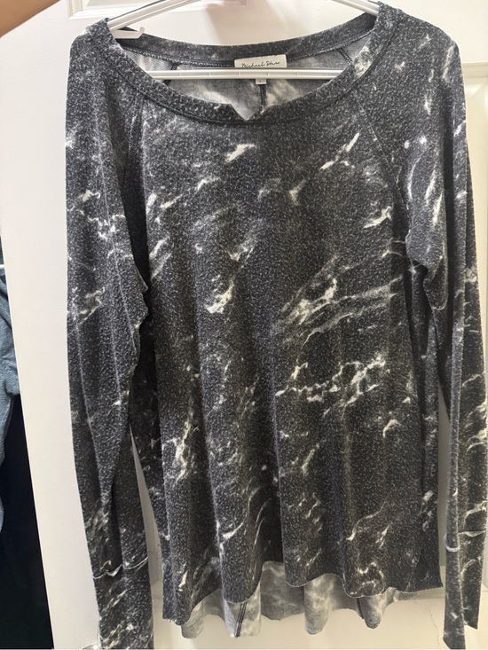 Michael Stars Tops - Michael Stars Neutral Marble-Print lightweight super soft Long Sleeve Top, large